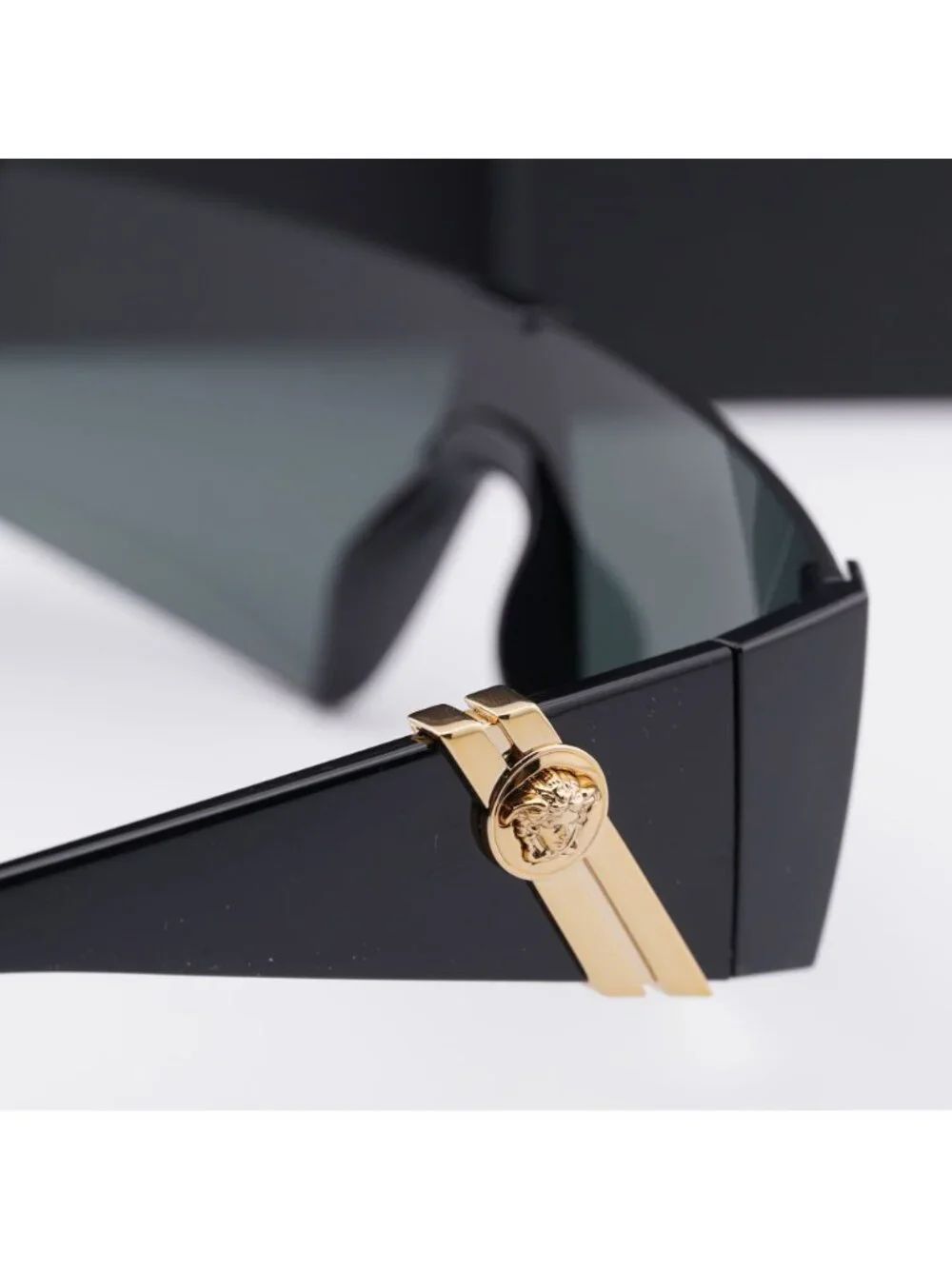 Versace VE4516 GB1/87 Shield Sunglasses – Black / Grey